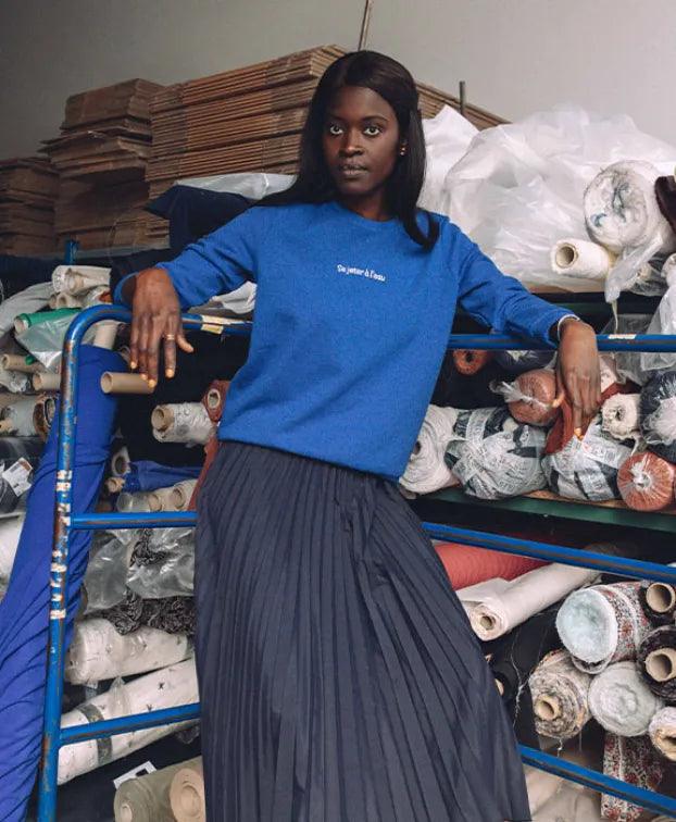 Sweat Stella | Bleu recyclé "Se jeter à l'eau" - Nubia